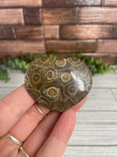 Load image into Gallery viewer, Agatized Coral Heart Small