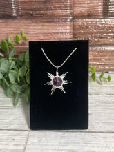 Load image into Gallery viewer, Amethyst Star/Snowflake Wire-Wrapped Pendant