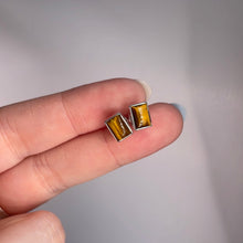 Load image into Gallery viewer, Tiger Eye Sterling Silver Stud Earrings