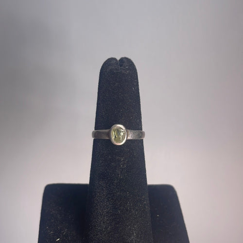 Moldavite Size 5 Sterling Silver Ring