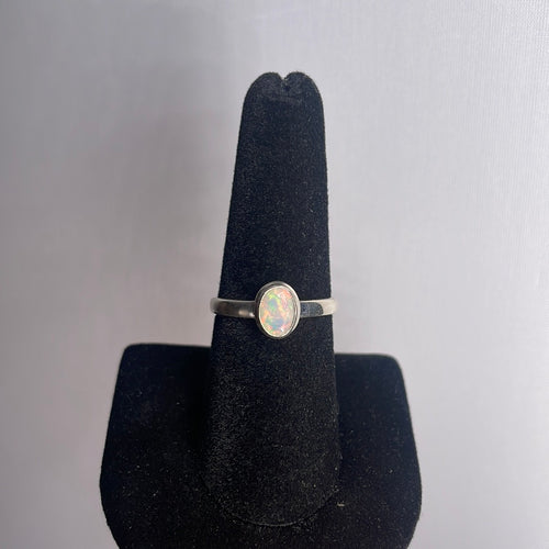 Ethiopian Opal Size 8 Sterling Silver Ring