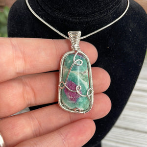 Ruby Fuchsite Wire-Wrapped Pendant