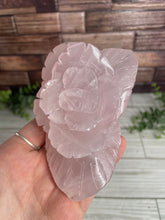 Load image into Gallery viewer, Rose Quartz Rose Carving