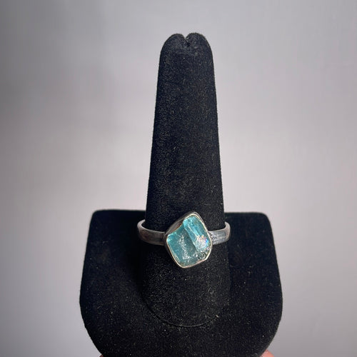 Blue Apatite Size 12 Sterling Silver Ring
