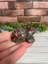 Load image into Gallery viewer, Dragon Bloodstone Frog Carving