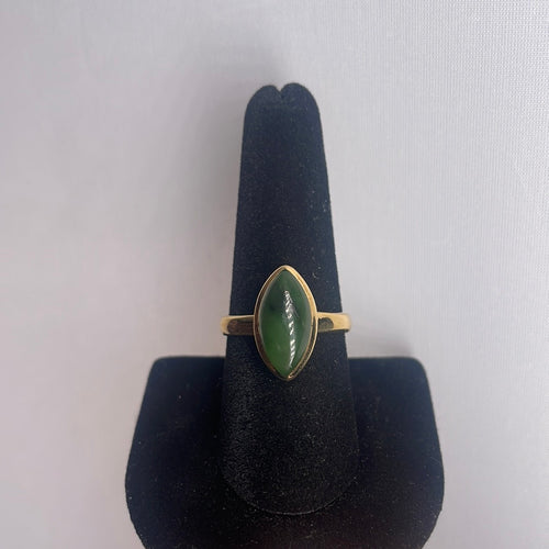 Jade Size 9 14k Gold Plated Ring