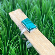 Load image into Gallery viewer, Malachite Sterling Silver Ring Size 10