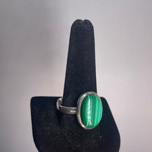 Load image into Gallery viewer, Malachite Size 11 Sterling Silver Ring