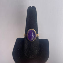 Load image into Gallery viewer, Amethyst Size 9 14k Gold Plated Ring