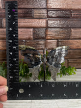 Load image into Gallery viewer, Volcanic Agate Butterfly Wings On Stand