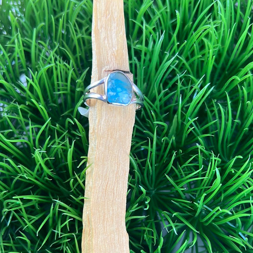 Blue Apatite Sterling Silver Ring Size 11