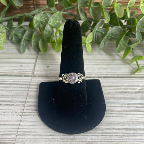 Lepidolite Size 8 Sterling Silver Ring
