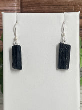 Load image into Gallery viewer, Raw Black Tourmaline Sterling Silver Earrings