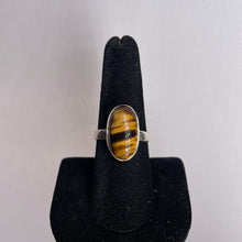 Load image into Gallery viewer, Tiger Eye Size 8 Sterling Silver Ring