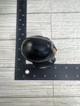 Load image into Gallery viewer, Obsidian and Tiger Eye Alien Skull Carving