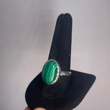 Load image into Gallery viewer, Malachite Size 11 Sterling Silver Ring