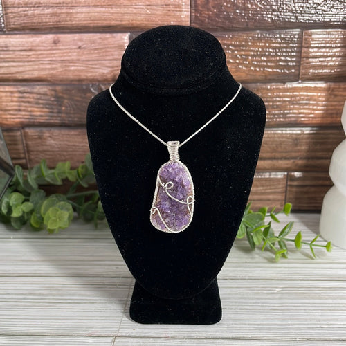 Amethyst Wire-Wrapped Pendant