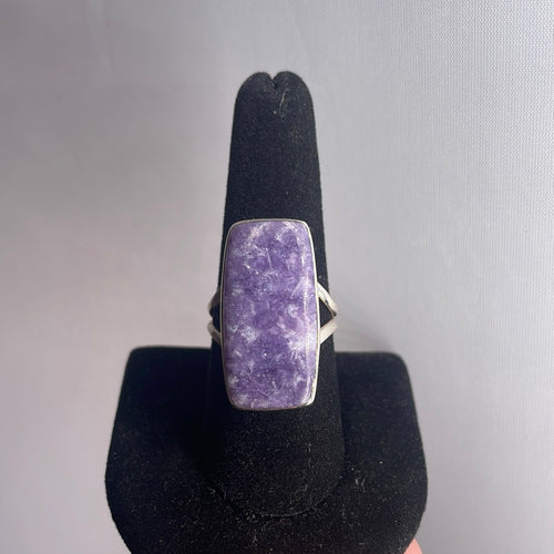 Lepidolite Size 9 Sterling Silver Ring