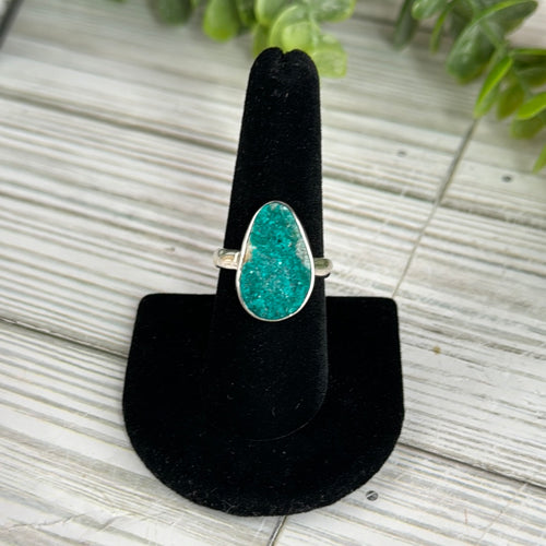 Dioptase Sterling Silver Ring SZ 9