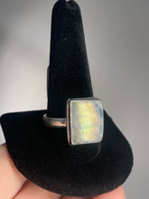 Load image into Gallery viewer, Rainbow Moonstone SZ 13 Sterling Silver Ring
