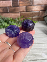 Load image into Gallery viewer, Purple Fluorite Sun Carving