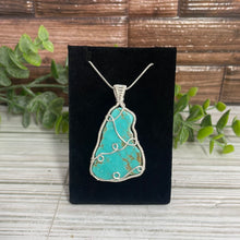 Load image into Gallery viewer, Kingman Turquoise Wire-Wrapped Pendant