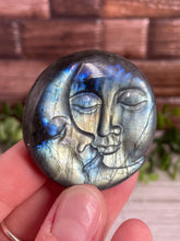 Load image into Gallery viewer, Labradorite Sun & Moon Carving