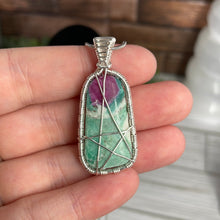 Load image into Gallery viewer, Ruby Fuchsite Wire-Wrapped Pendant