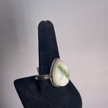 Load image into Gallery viewer, Green Tourmaline Size 10 Sterling Silver Ring