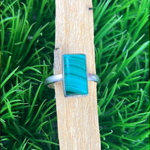 Load image into Gallery viewer, Malachite Sterling Silver Ring Size 10