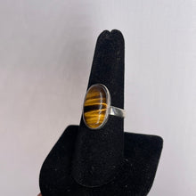 Load image into Gallery viewer, Tiger Eye Size 8 Sterling Silver Ring