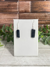 Load image into Gallery viewer, Raw Black Tourmaline Sterling Silver Earrings