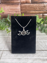 Load image into Gallery viewer, Smoky Quartz Triple Moon Wire-Wrapped Pendant