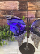 Load image into Gallery viewer, Volcanic Agate Butterfly Wings On Stand