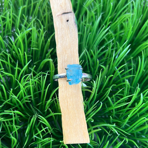 Blue Apatite Sterling Silver Ring Size 12