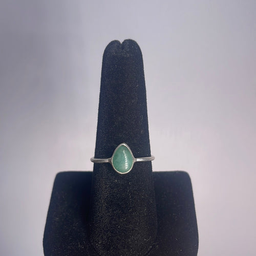 Emerald Size 8 Sterling Silver Ring