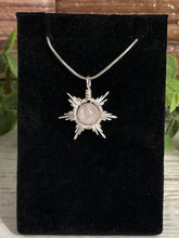 Load image into Gallery viewer, Rose Quartz Snowflake/Star Wire-Wrapped Pendant