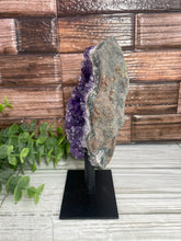 Load image into Gallery viewer, Amethyst Geode On Metal Stand