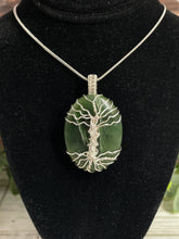 Load image into Gallery viewer, Nephrite Jade Tree Of Life Wire-Wrapped Pendant