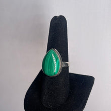 Load image into Gallery viewer, Malachite Size 9 Sterling Silver Ring