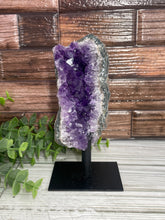 Load image into Gallery viewer, Amethyst Geode On Metal Stand