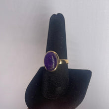 Load image into Gallery viewer, Amethyst Size 9 14k Gold Plated Ring