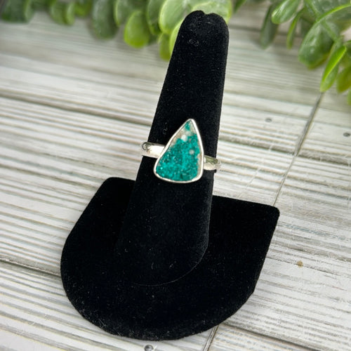 Dioptase Sterling Silver Ring SZ 8