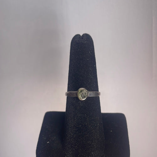 Moldavite Size 7 Sterling Silver Ring