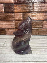 Load image into Gallery viewer, Fluorite Wolf Carving