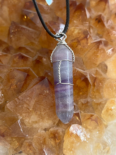 Fluorite Wire Wrapped Necklace