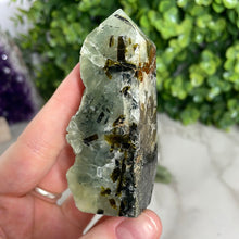 Load image into Gallery viewer, Prehnite Half Polished Tower