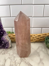 Load image into Gallery viewer, Lavender Rose Quartz Tower