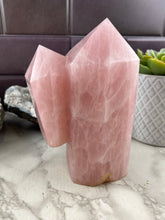 Load image into Gallery viewer, Rose Quartz Twin Tower