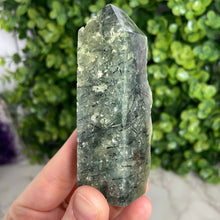 Load image into Gallery viewer, Prehnite Half Polished Tower
